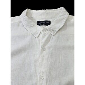 CCN Men's XXXL Tailored Athlete Linen Blend Short Sleeve White Button Down Shirt